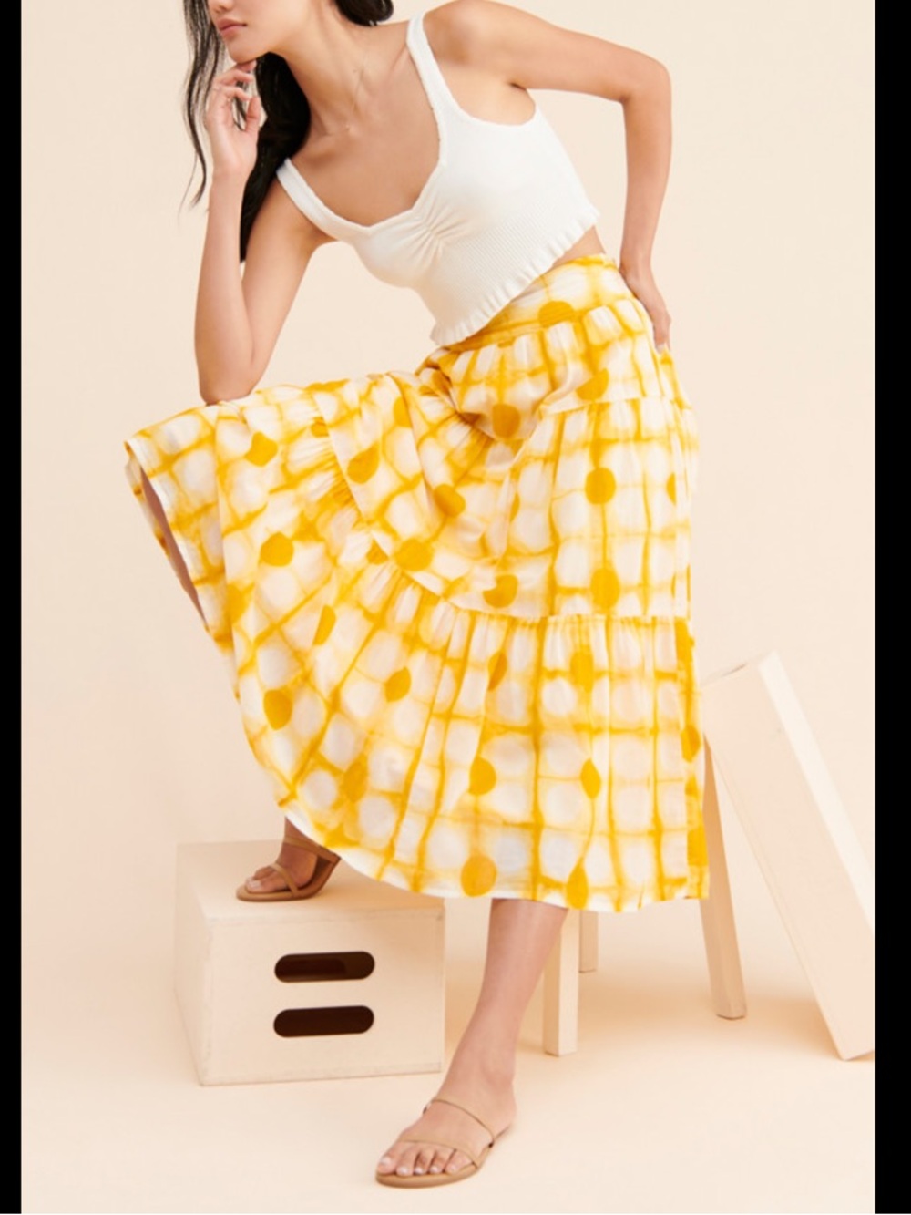 Anthropologie Tie Dye Midi Maxi Skirt